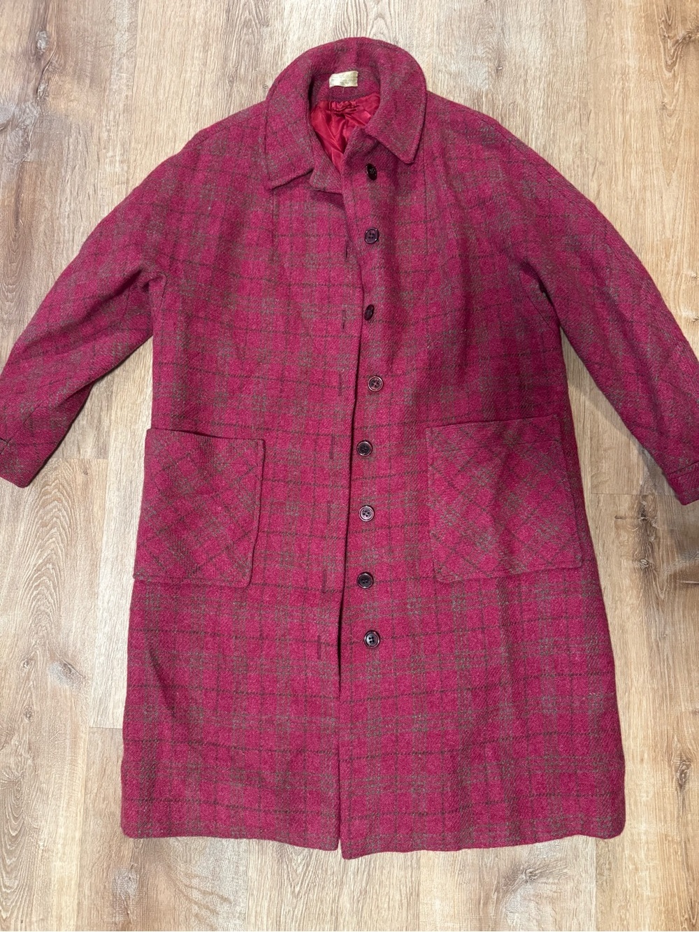 Vtg Womens Button-Front Wool Coat - Picture 4 of 16